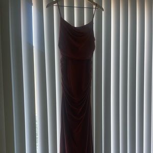 Burnt orange bridesmaid dress